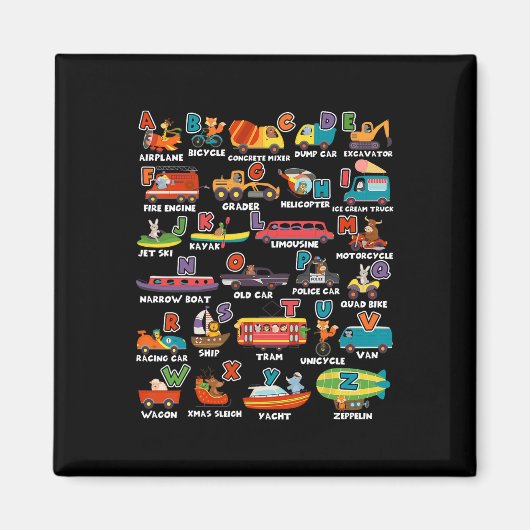 Leren Vervoer Dierlijke Brief ABCS Leraar Magneet (Voorkant)