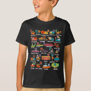 Leren Vervoer Dierlijke Brief ABCS Leraar T-shirt