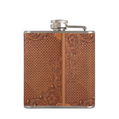 Leren Vintage Western Cowboy Initiaal Flacon (Achterkant)