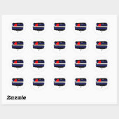 LEREN VLAG DIE DROPT RONDE STICKER (Vel)