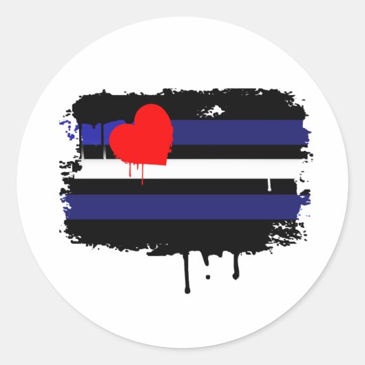 LEREN VLAG DIE DROPT RONDE STICKER (Voorkant)