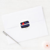 LEREN VLAG DIE DROPT RONDE STICKER (Envelop)