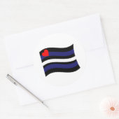 LEREN VLAG DIE WAAIT RONDE STICKER (Envelop)