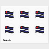 LEREN VLAG DIE WAAIT RONDE STICKER (Vel)