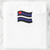 LEREN VLAG DIE WAAIT RONDE STICKER (Tas)