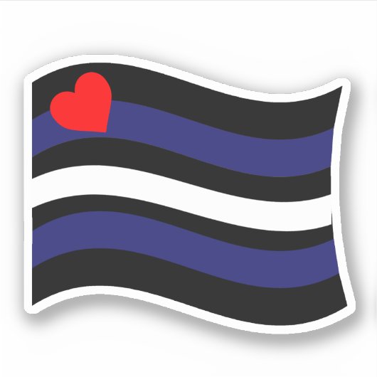 LEREN VLAG DIE WAAIT STICKER (Voorkant)