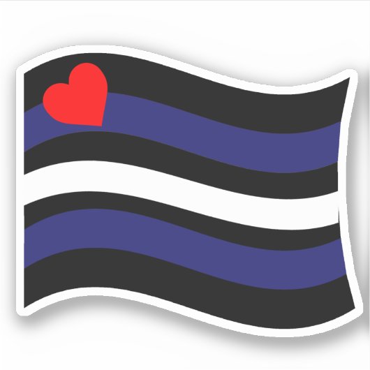 LEREN VLAG DIE WAAIT STICKER (Voorkant)
