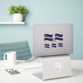 LEREN VLAG DIE WAAIT STICKER (Laptop op bureau)
