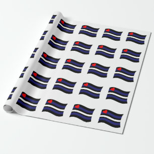 LEREN VLAG WAAIEND CADEAUPAPIER