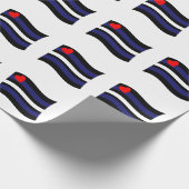 LEREN VLAG WAAIEND CADEAUPAPIER (Hoek)