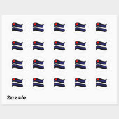 LEREN VLAG WAAIEND RONDE STICKER (Vel)