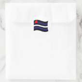 LEREN VLAG WAAIEND RONDE STICKER (Tas)