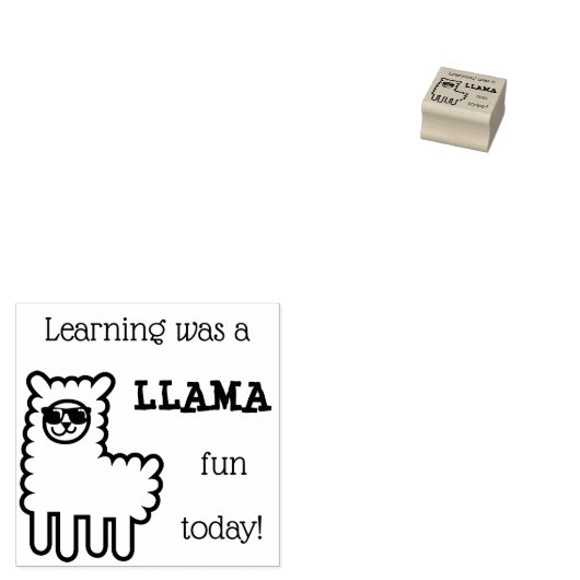 Leren was een LLAMA plezier vandaag Stamp Rubberstempel (Gestempeld)