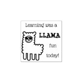 Leren was een LLAMA plezier vandaag Stamp Rubberstempel (Afrduk)
