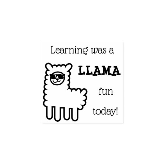 Leren was een LLAMA plezier vandaag Stamp Rubberstempel (Afrduk)