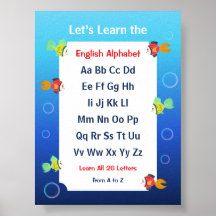 Leren we de ABC's Poster voor Kinderen