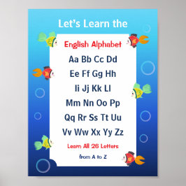 Leren we de ABC's Poster voor Kinderen