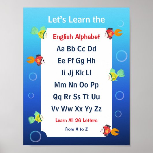 Leren we de ABC's Poster voor Kinderen (Voorkant)