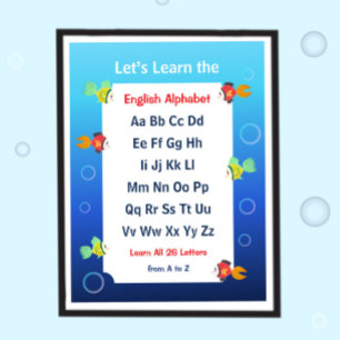 Leren we de ABC's Poster voor Kinderen