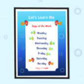 Leren we de dagen van de week Poster voor kinderen