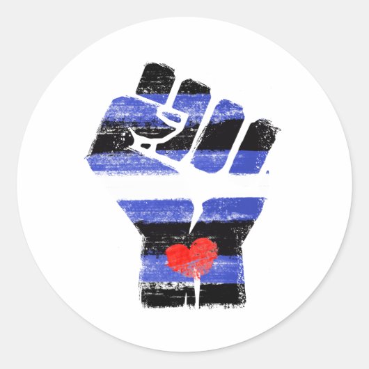 LEREN WEERSTAND VUIST RONDE STICKER (Voorkant)