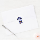 LEREN WEERSTAND VUIST RONDE STICKER (Envelop)