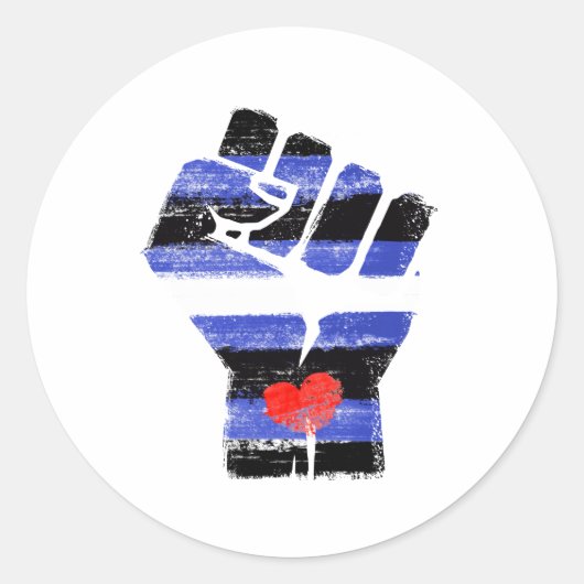 LEREN WEERSTAND VUIST RONDE STICKER (Voorkant)