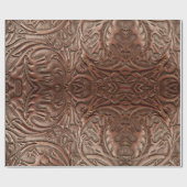 Leren western cowboy stijl met tooling in natuurli cadeaupapier (Vlak)