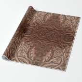 Leren western cowboy stijl met tooling in natuurli cadeaupapier (Uitgerold)