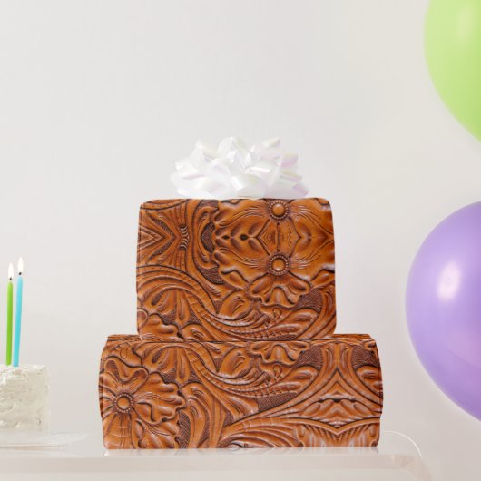 Leren western cowboy stijl met tooling naturel uit cadeaupapier (Feestgeschenken)