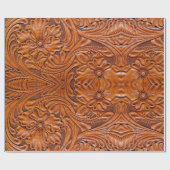 Leren western cowboy stijl met tooling naturel uit cadeaupapier (Vlak)