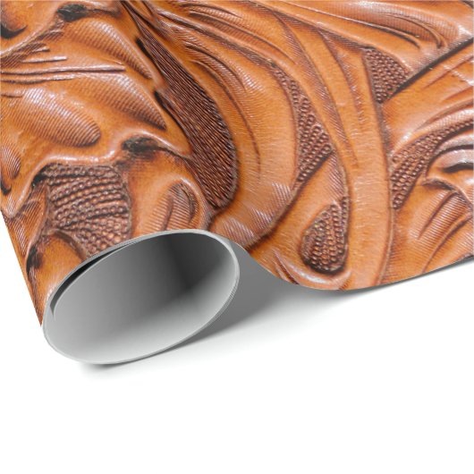 Leren western cowboy stijl met tooling naturel uit cadeaupapier (Rol Hoek)