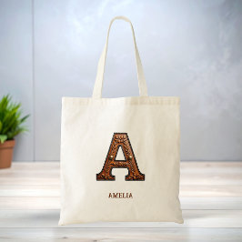 Leren western initiaal monogram A Tote Bag