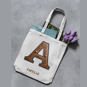Leren western initiaal monogram A Tote Bag