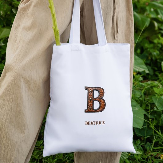 Leren western initiaal monogram B Tote Bag