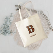 Leren western initiaal monogram B Tote Bag