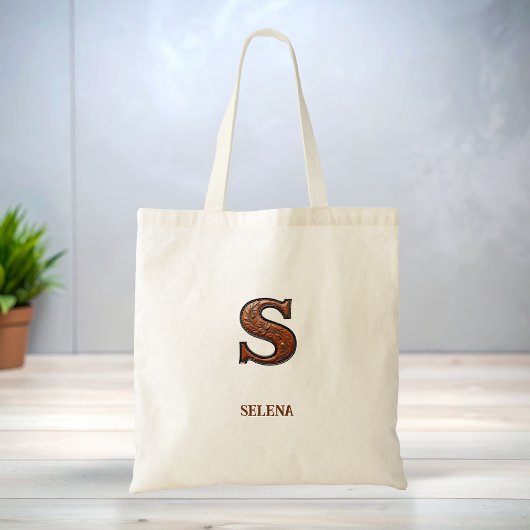 Leren western initiaal monogram S Tote Bag