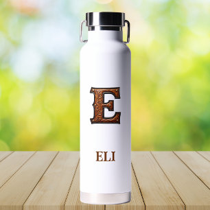 Leren Western Monogram E Waterfles met Reliëf