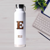 Leren Western Monogram E Waterfles met Reliëf