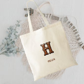 Leren western monogram H met initialen Tote Bag