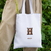 Leren western monogram H met initialen Tote Bag