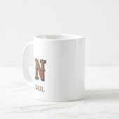 Leren western monogram N Koffiemok (Voorkant links)