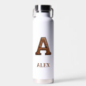 Leren western monogram waterfles met reliëf (Voorkant)