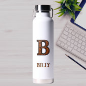 Leren western monogram waterfles met reliëf