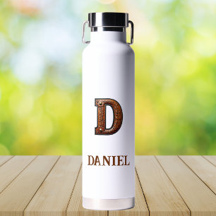 Leren western monogram waterfles met reliëf