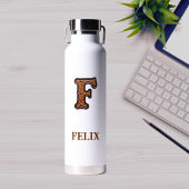 Leren western monogram waterfles met reliëf