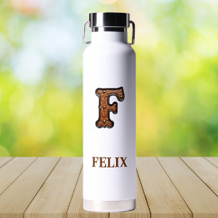 Leren western monogram waterfles met reliëf