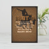 Leren Western Wild West Cowboy BABY-Q BBQ Kaart (Staand voorkant)