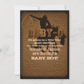 Leren Western Wild West Cowboy BABY-Q DOUCHE BBQ Kaart (Voorkant)