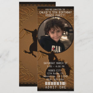 Leren Western Wild West Cowboy Verjaardagsfoto Kaart